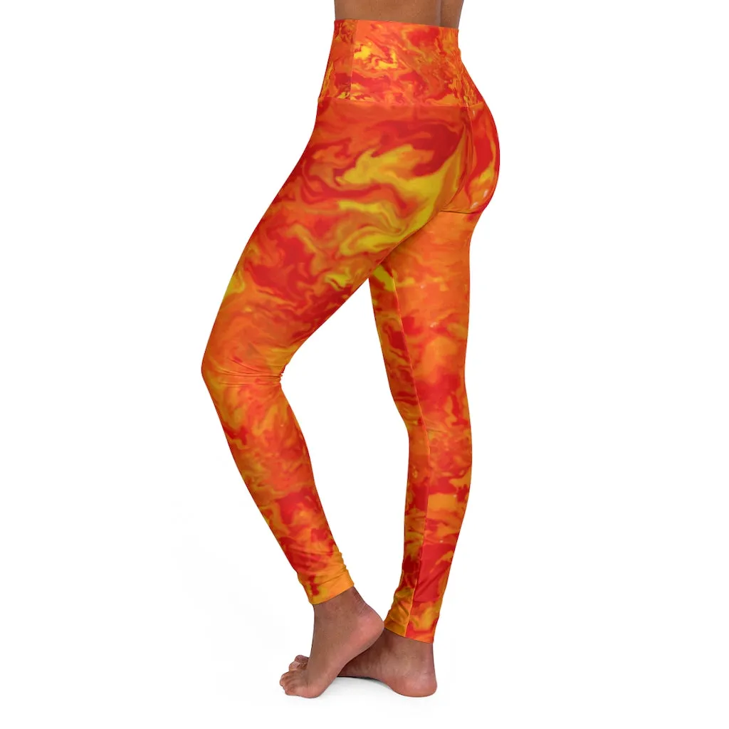 Fire Pour High Waisted Yoga Leggings