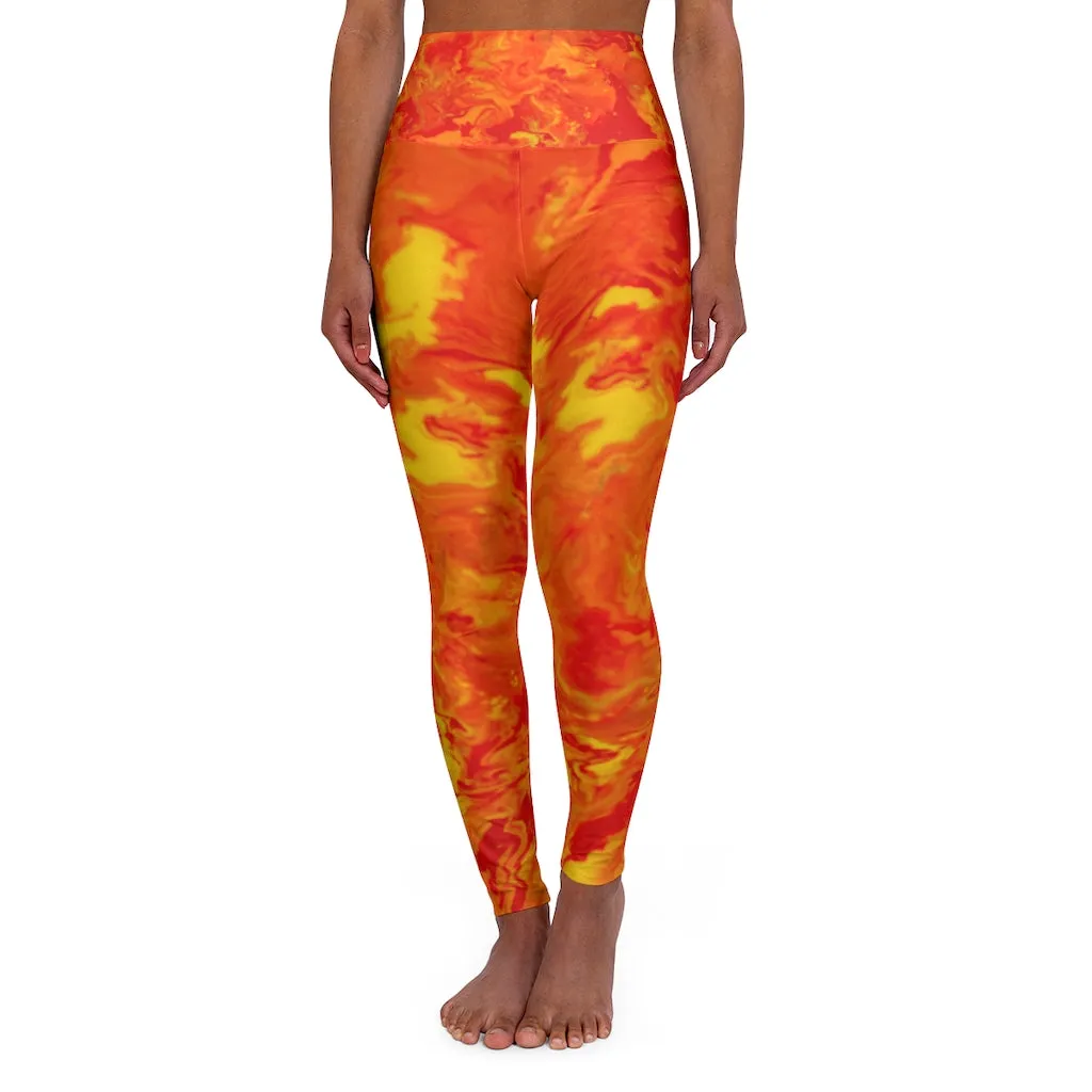 Fire Pour High Waisted Yoga Leggings