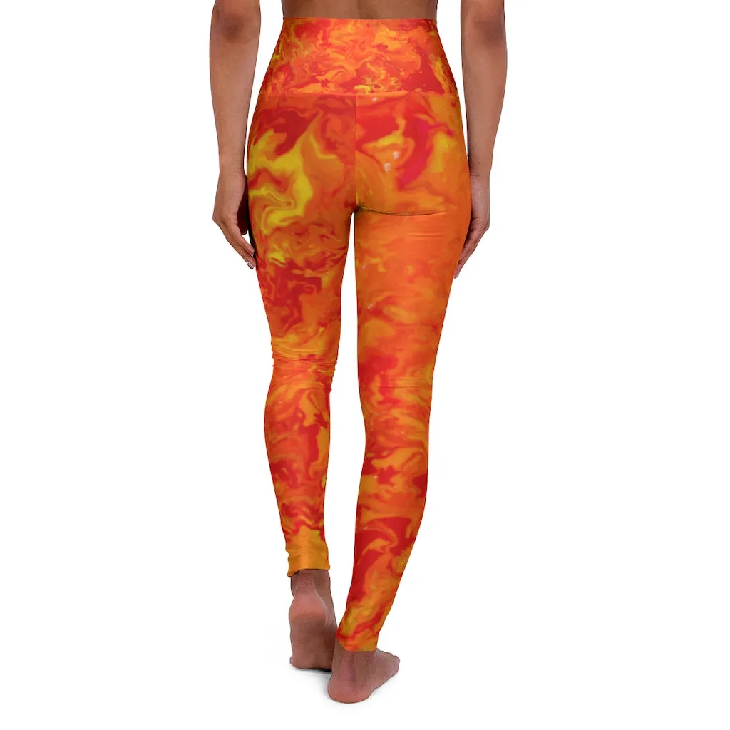 Fire Pour High Waisted Yoga Leggings
