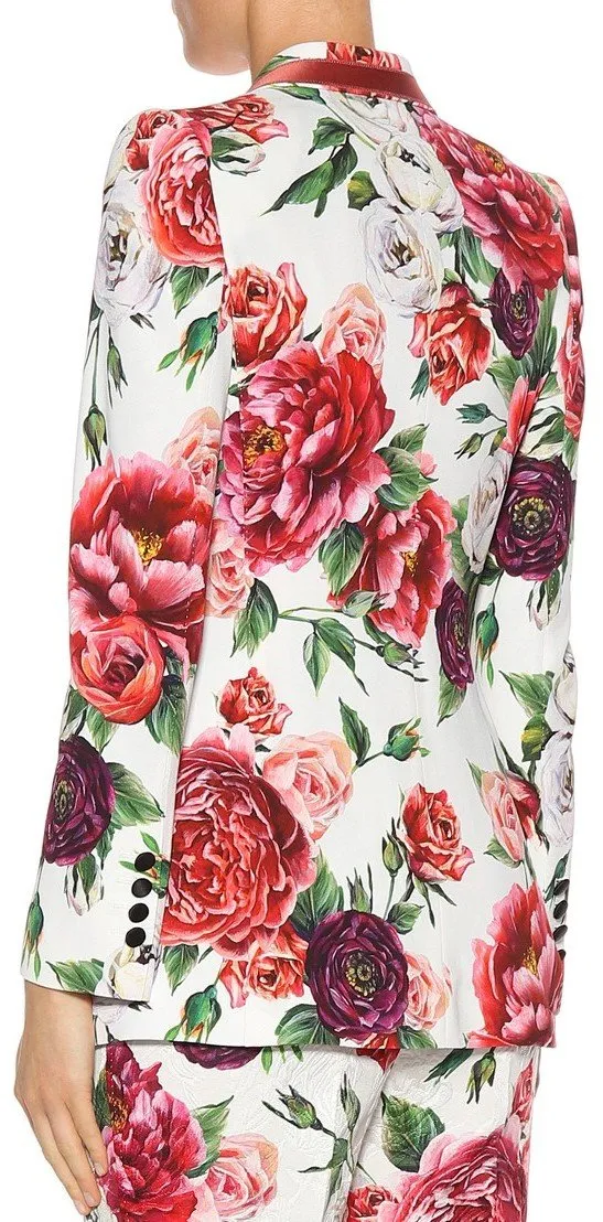 Floral Peony Print Blazer Cady Jacket