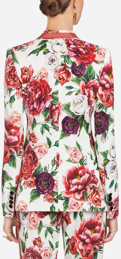 Floral Peony Print Blazer Cady Jacket