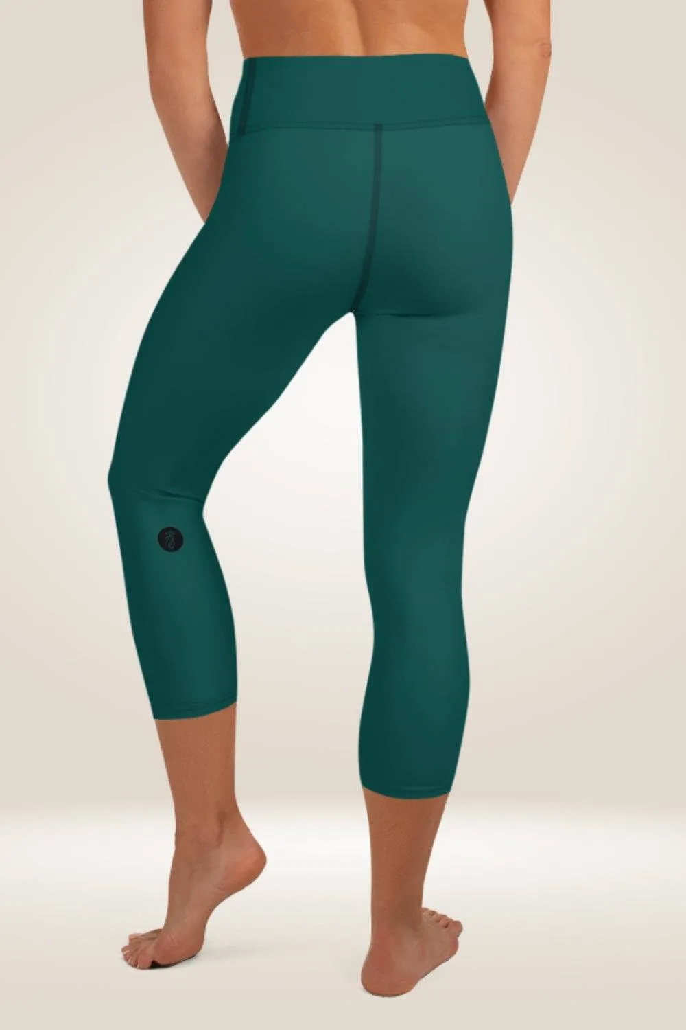 Forest Green High Waist Yoga Capri Leggings