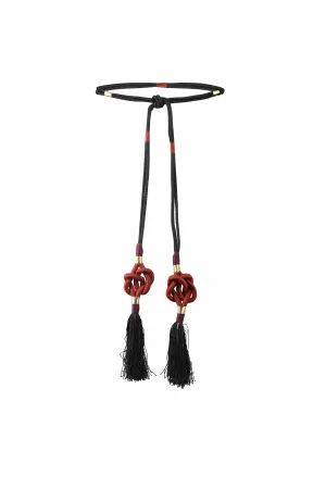 Fringe Tassel Belt - Brick