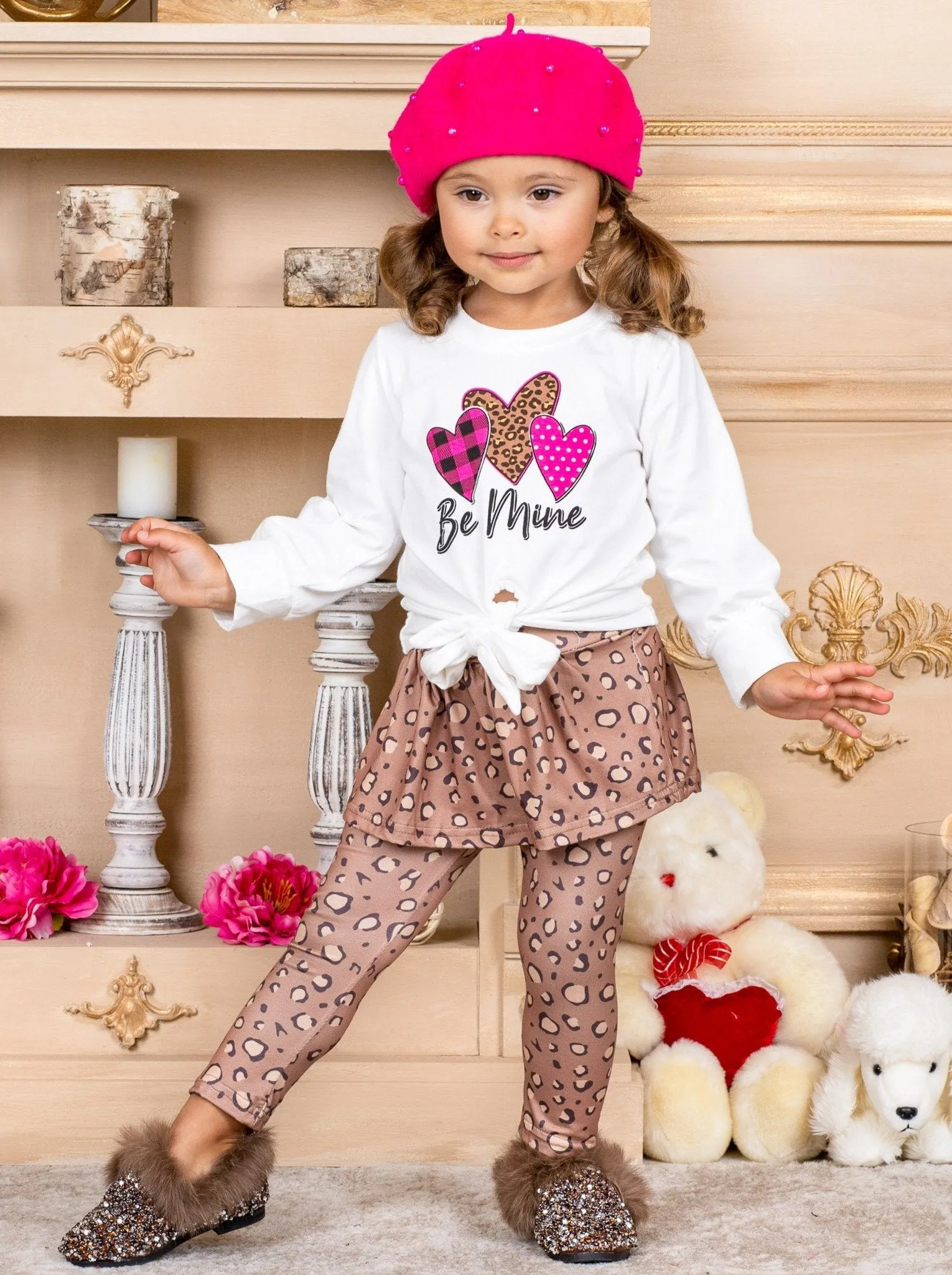 Girls Be Mine Top and Skirt-Legging Set