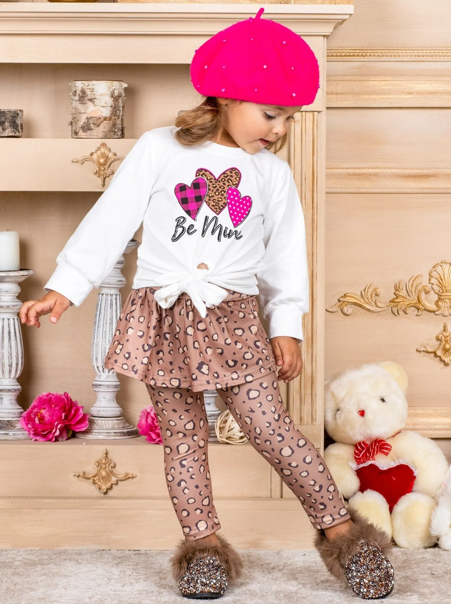 Girls Be Mine Top and Skirt-Legging Set