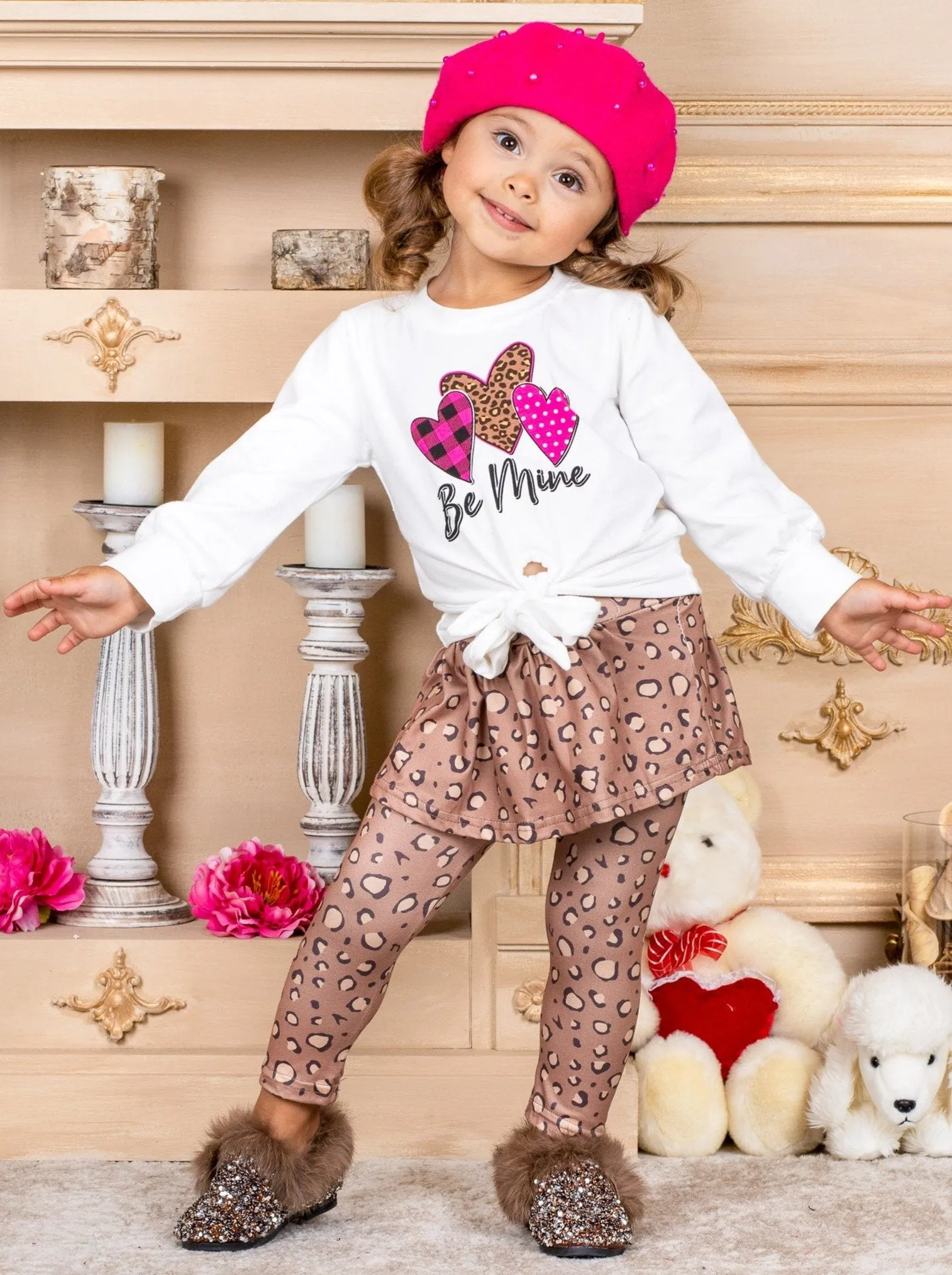 Girls Be Mine Top and Skirt-Legging Set
