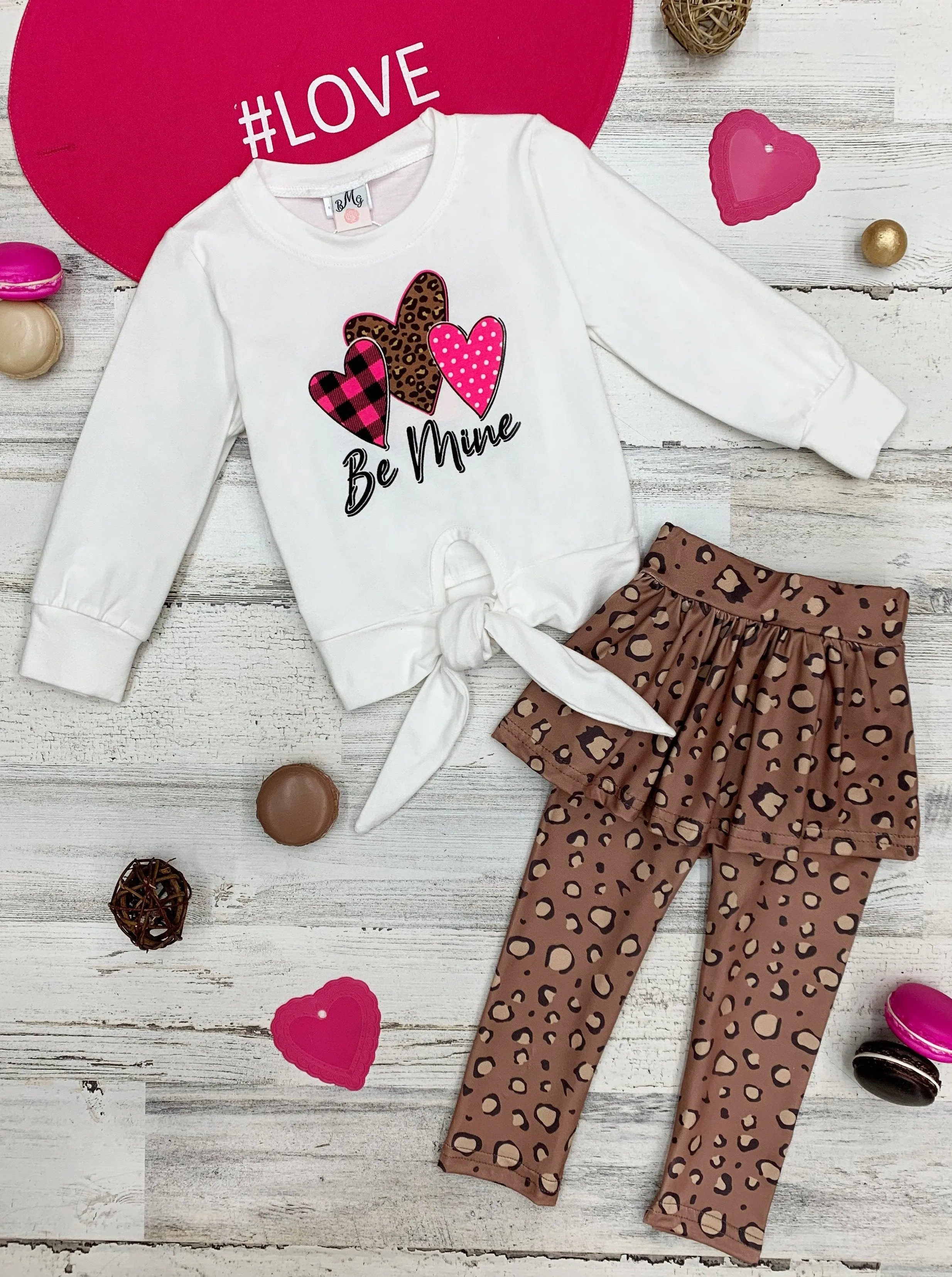 Girls Be Mine Top and Skirt-Legging Set