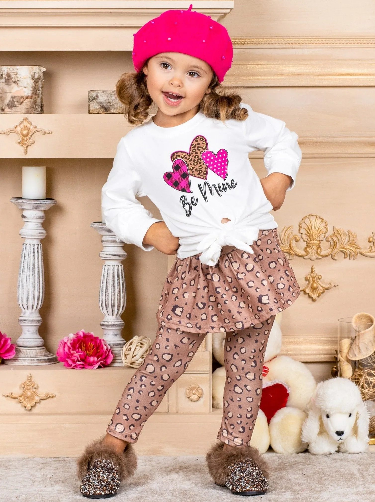 Girls Be Mine Top and Skirt-Legging Set