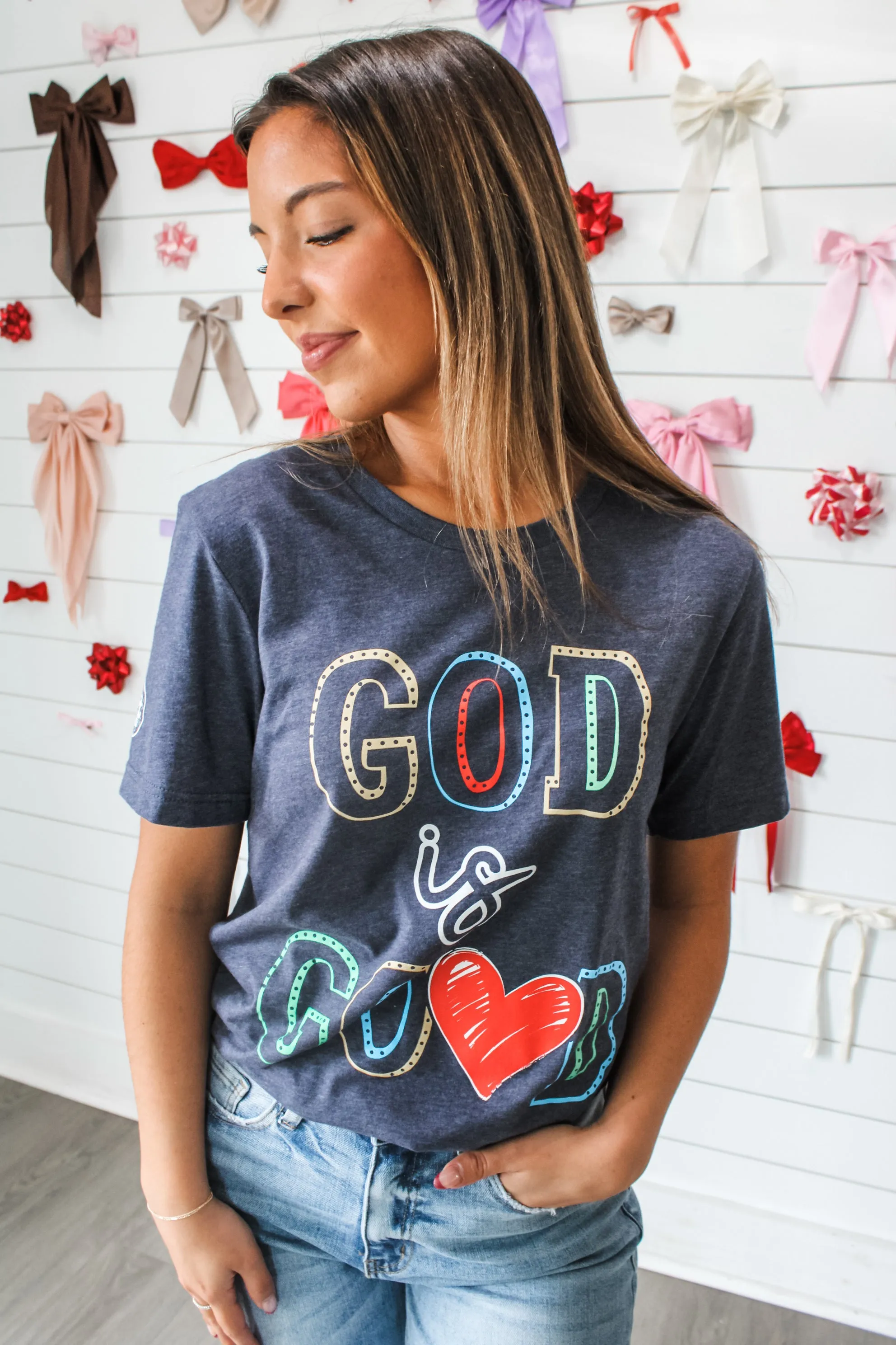 God Is Good Graphic Tee • Heather Navy