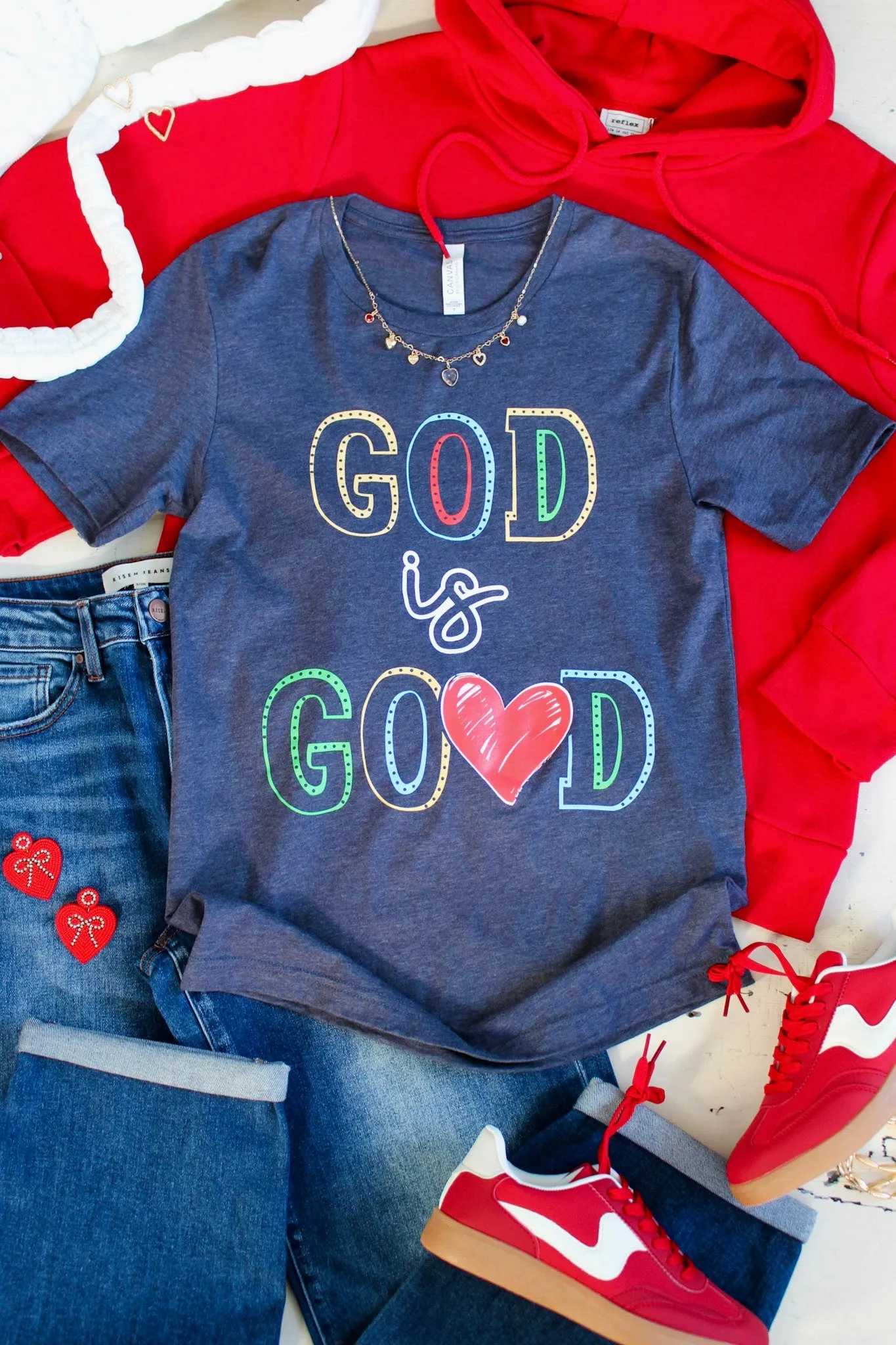 God Is Good Graphic Tee • Heather Navy