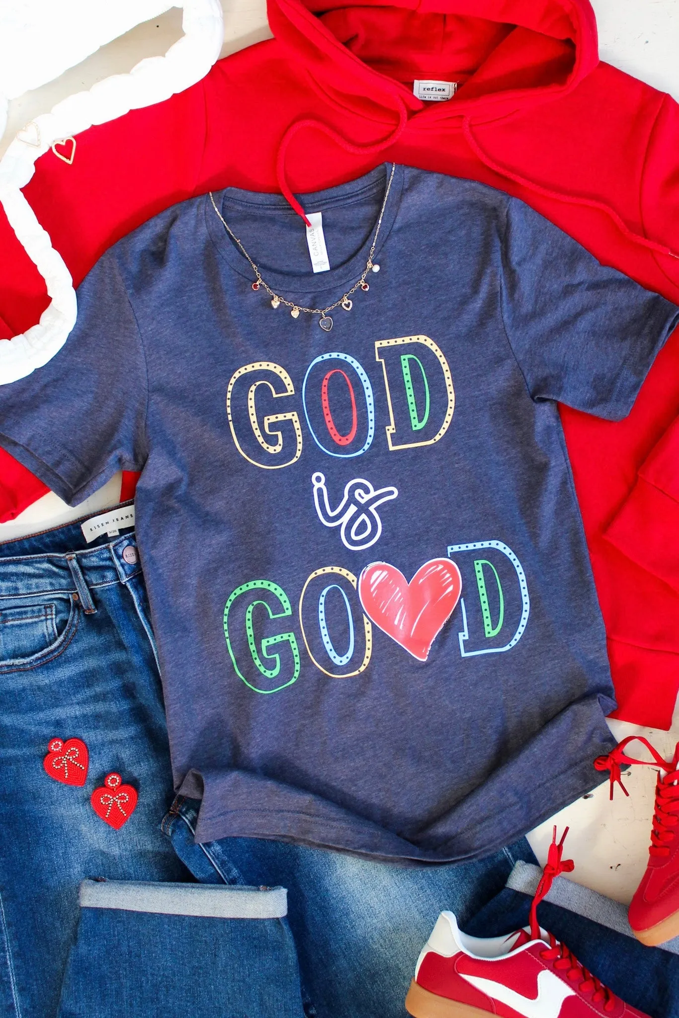 God Is Good Graphic Tee • Heather Navy
