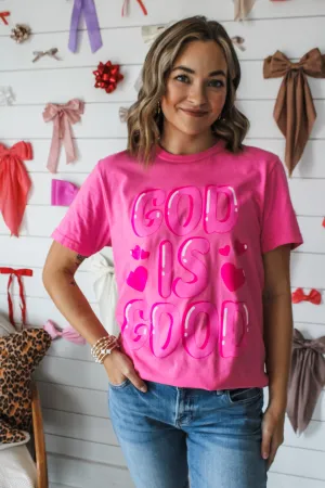God Is Good Graphic Tee • Pink