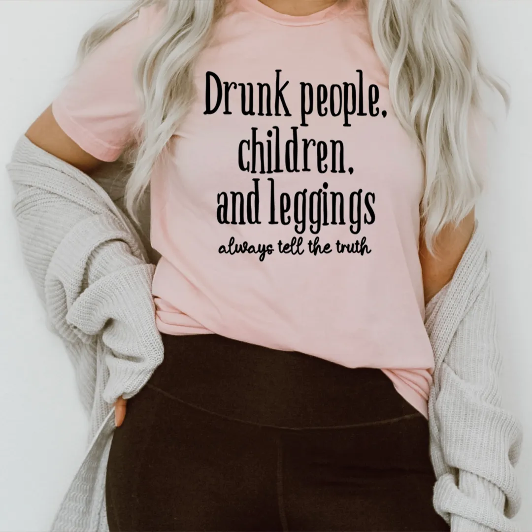 Graphic T-Shirts Drunk People Children And Leggings Tee