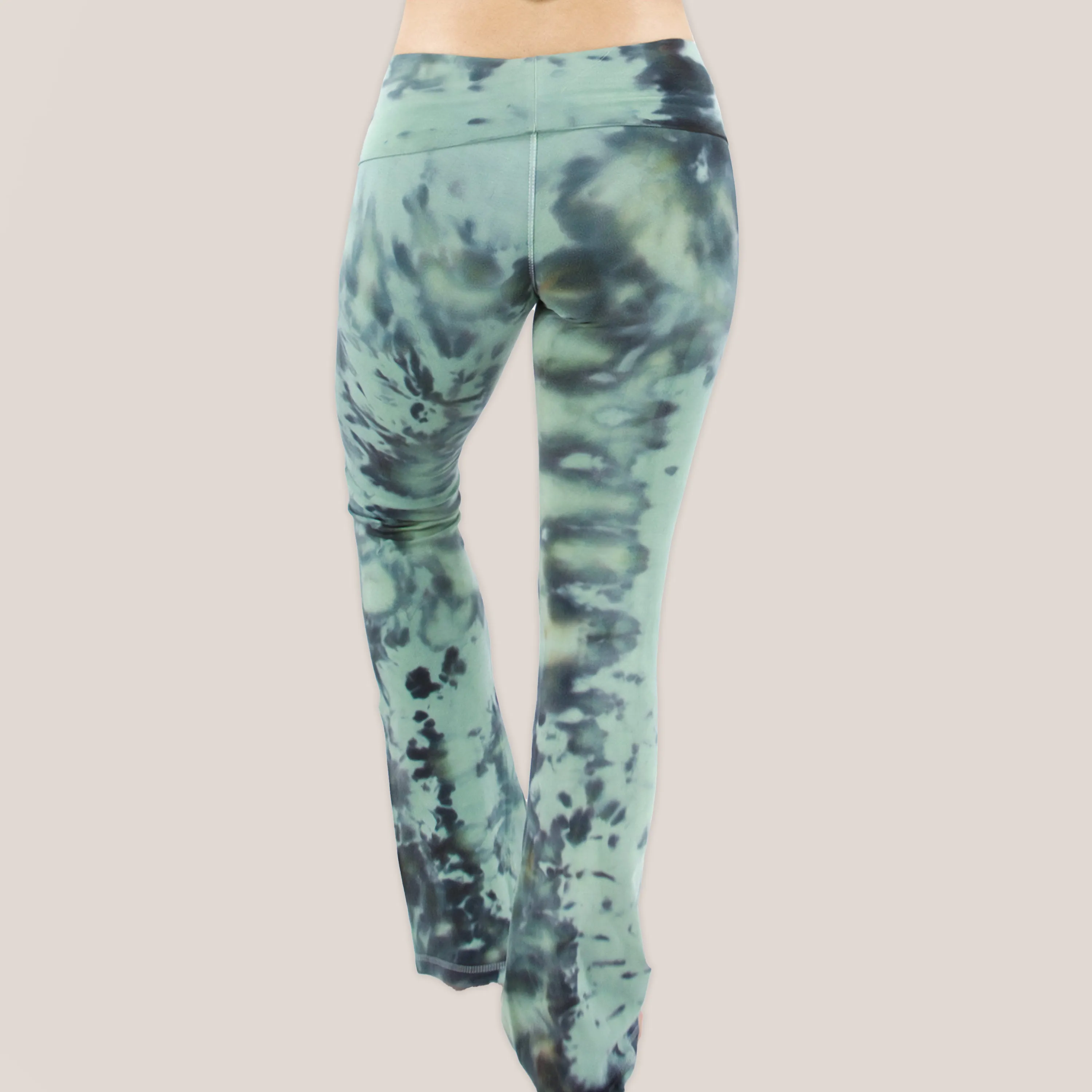 Green Camo Tie Dye Yoga Pants