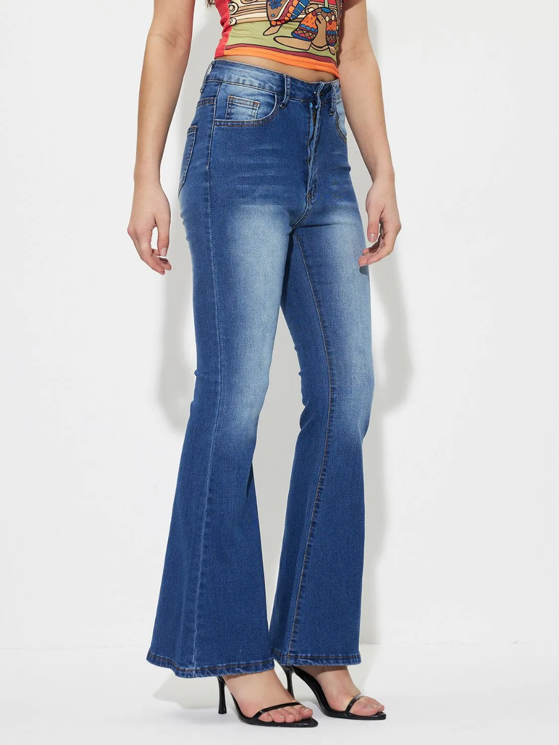 Hazel Blues® |  Mid-Rise Waist Bootcut Jeans