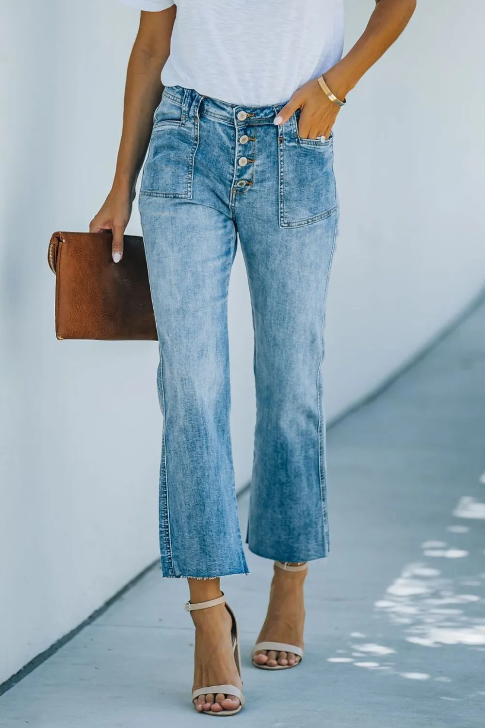 Hazel Blues® |  Washed Bootcut Jeans with Pockets