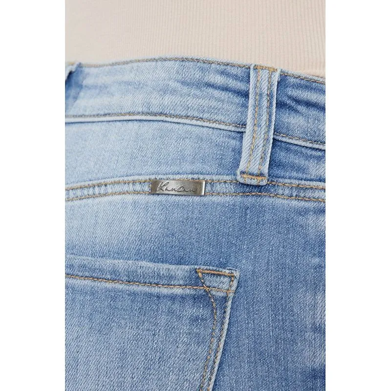 High Rise Leg Distress Bootcut Jeans