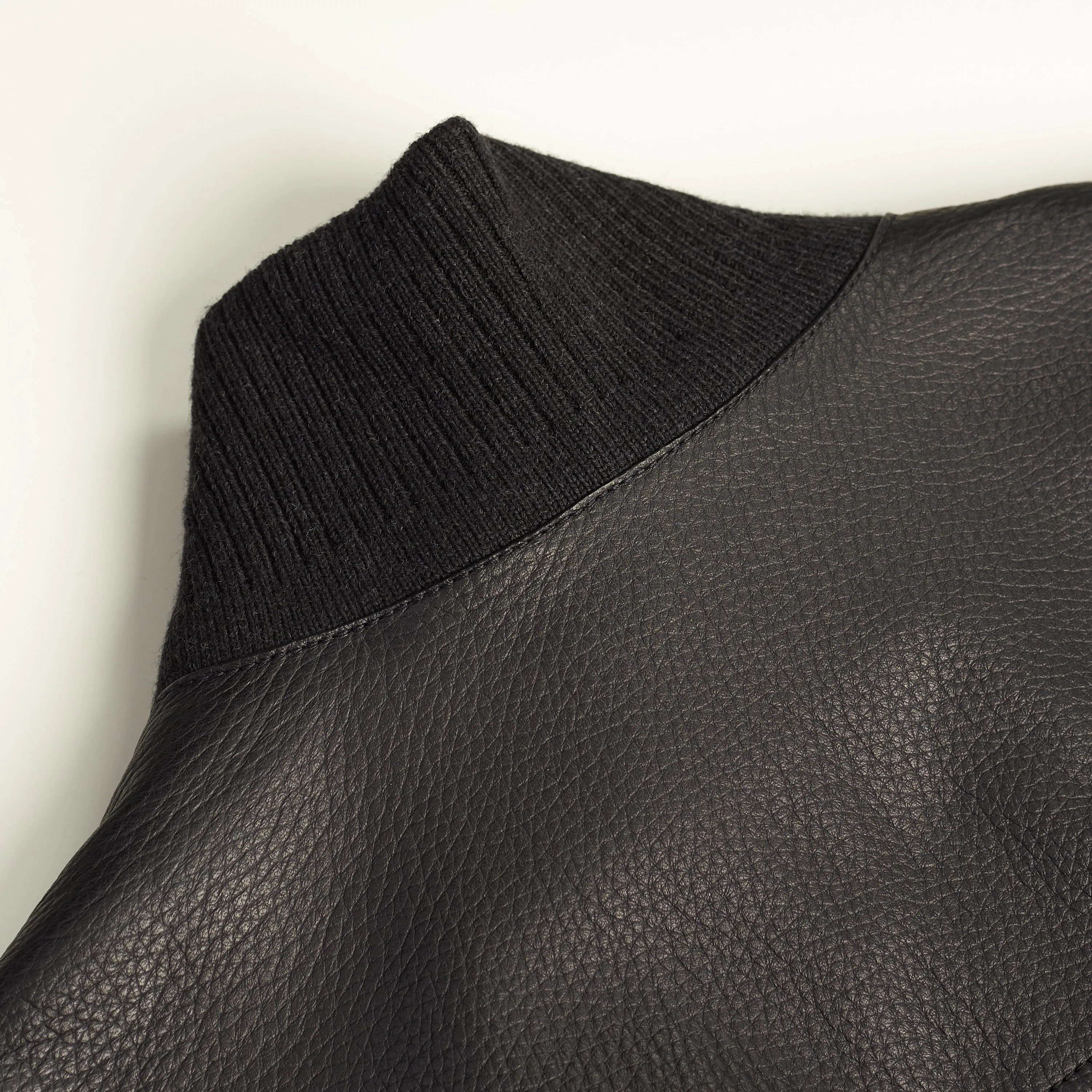 Iconic Bomber Jacket In Black Leather
