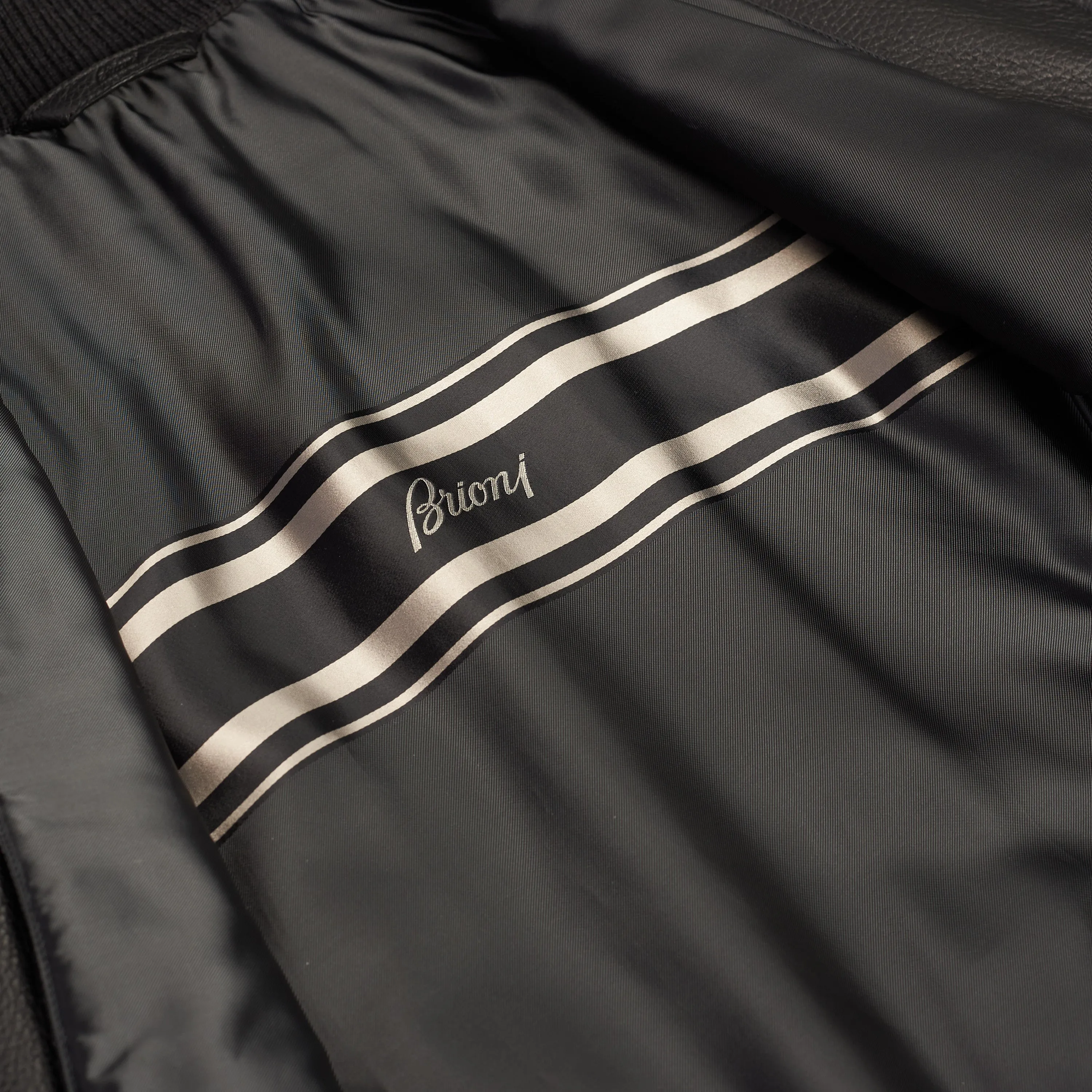 Iconic Bomber Jacket In Black Leather