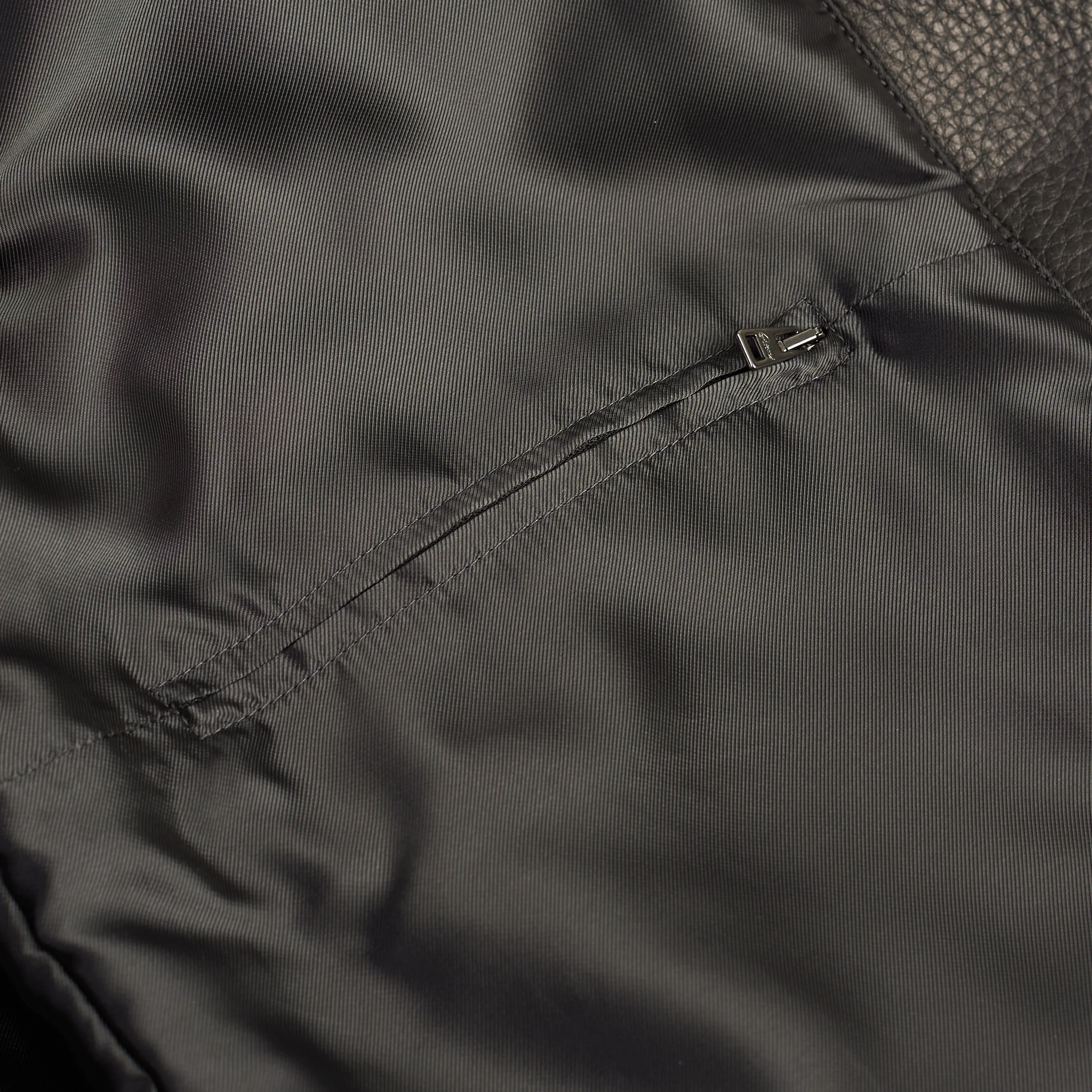 Iconic Bomber Jacket In Black Leather