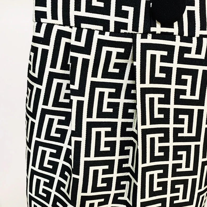 Jacquard Single Button Blazer