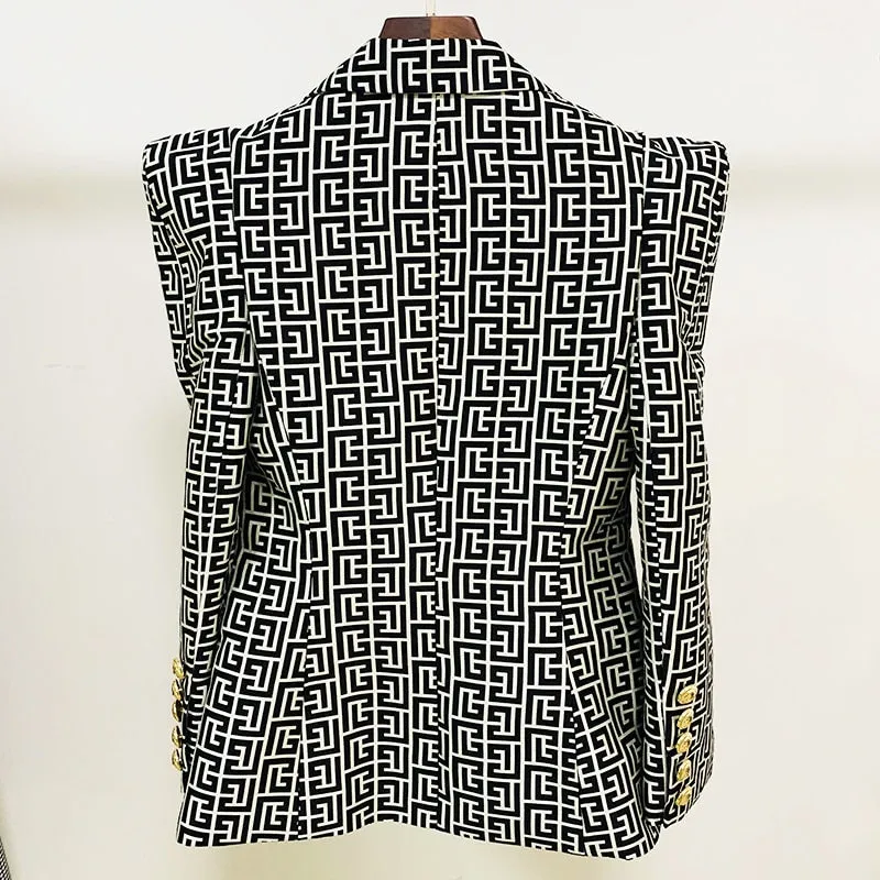 Jacquard Single Button Blazer