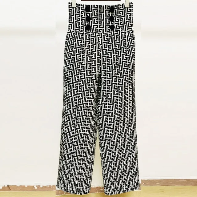 Jacquard Single Button Blazer
