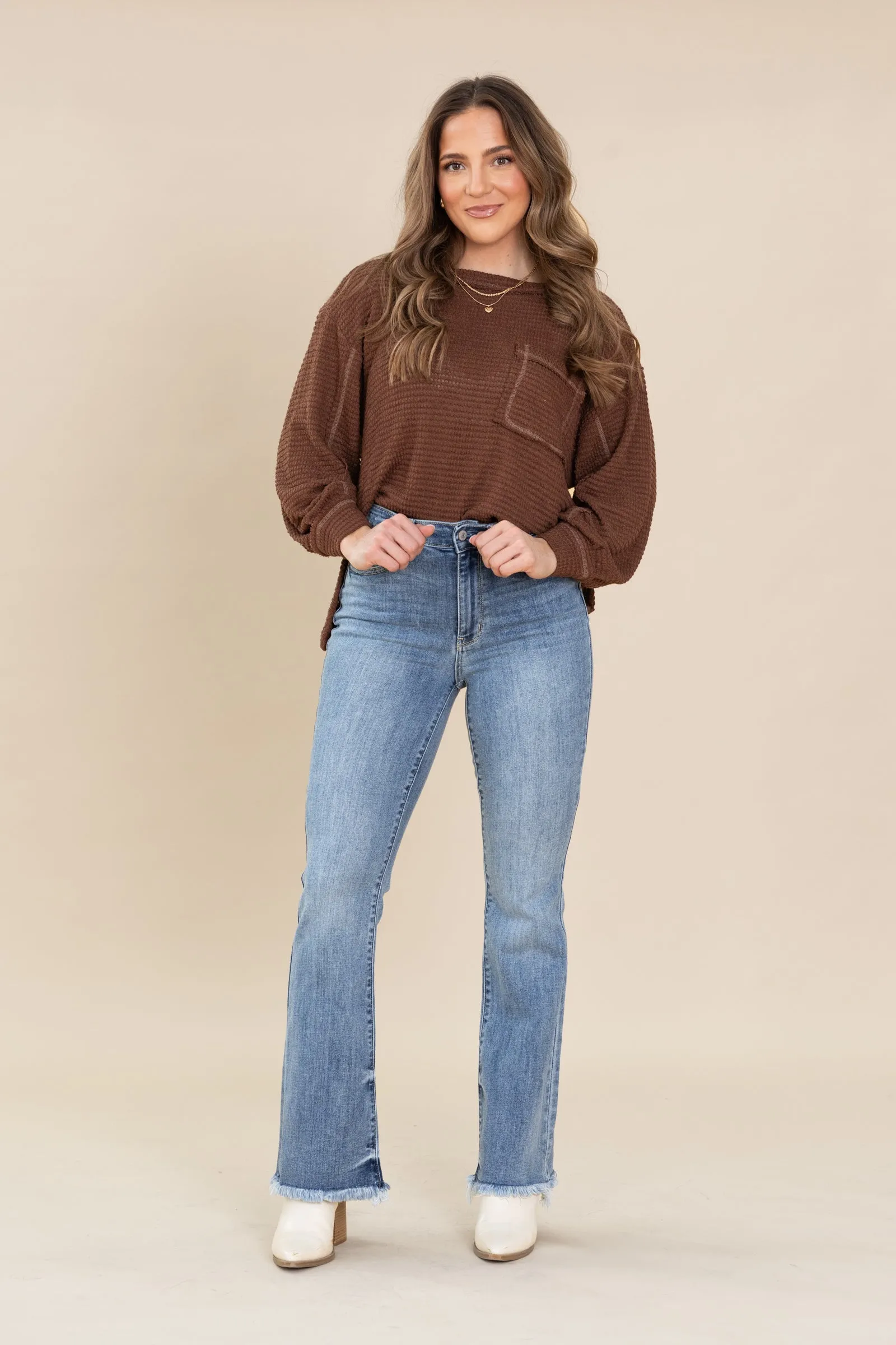 Judy Blue Fray Hem High Rise Bootcut