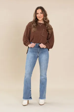 Judy Blue Fray Hem High Rise Bootcut