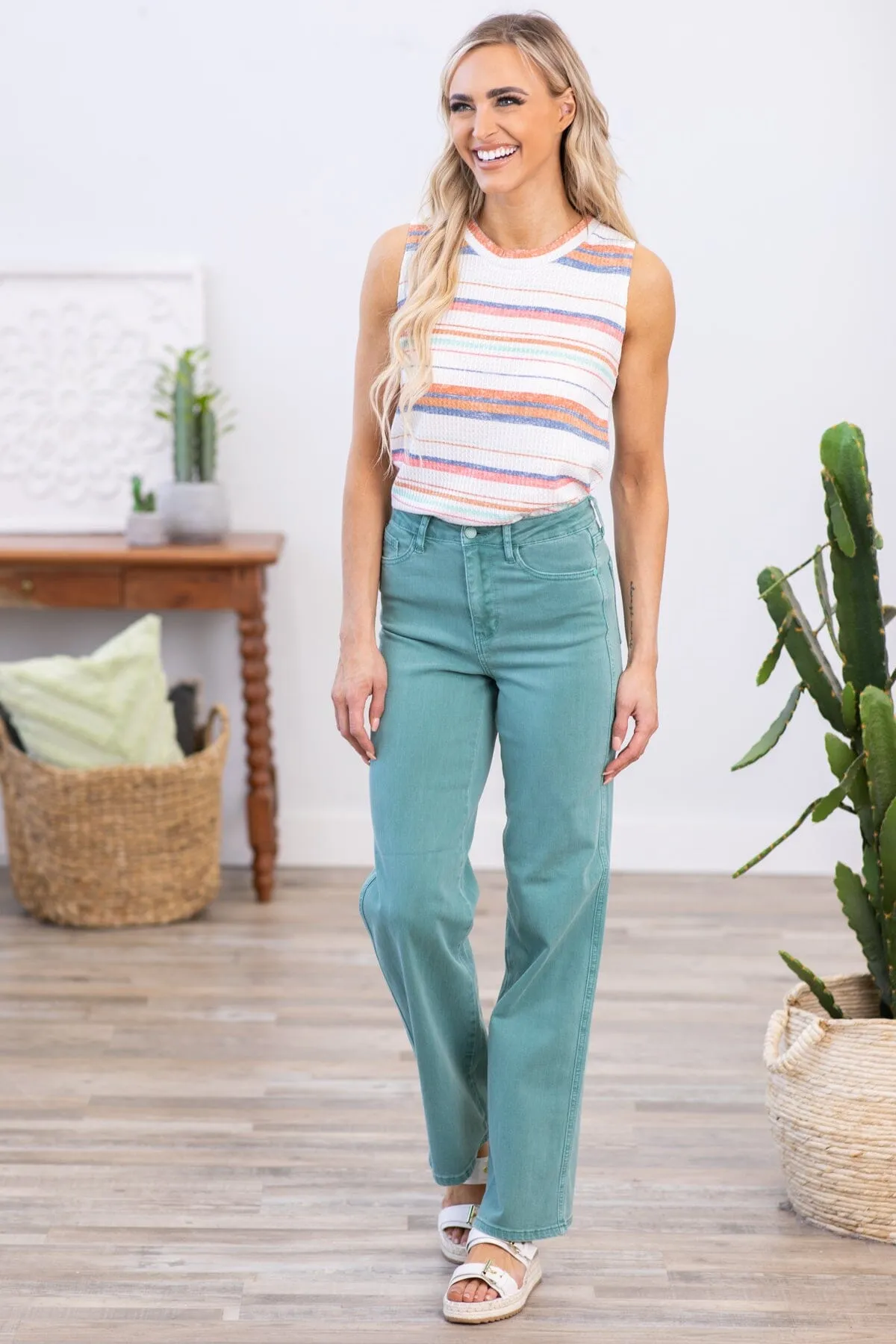 Judy Blue Turquoise Bootcut Jeans