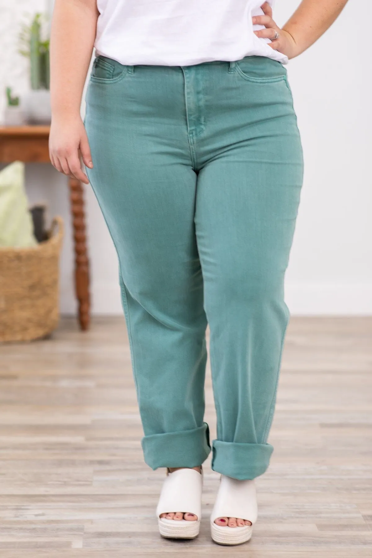 Judy Blue Turquoise Bootcut Jeans
