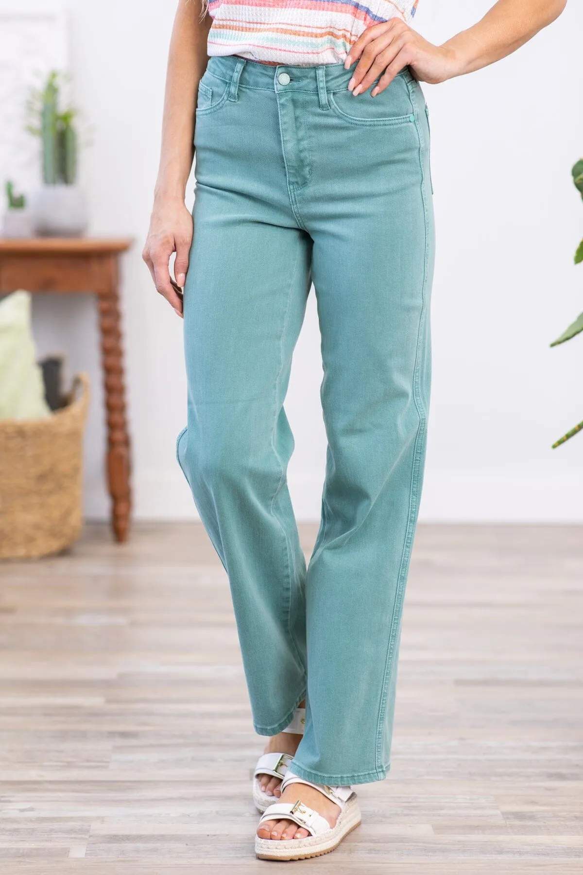 Judy Blue Turquoise Bootcut Jeans