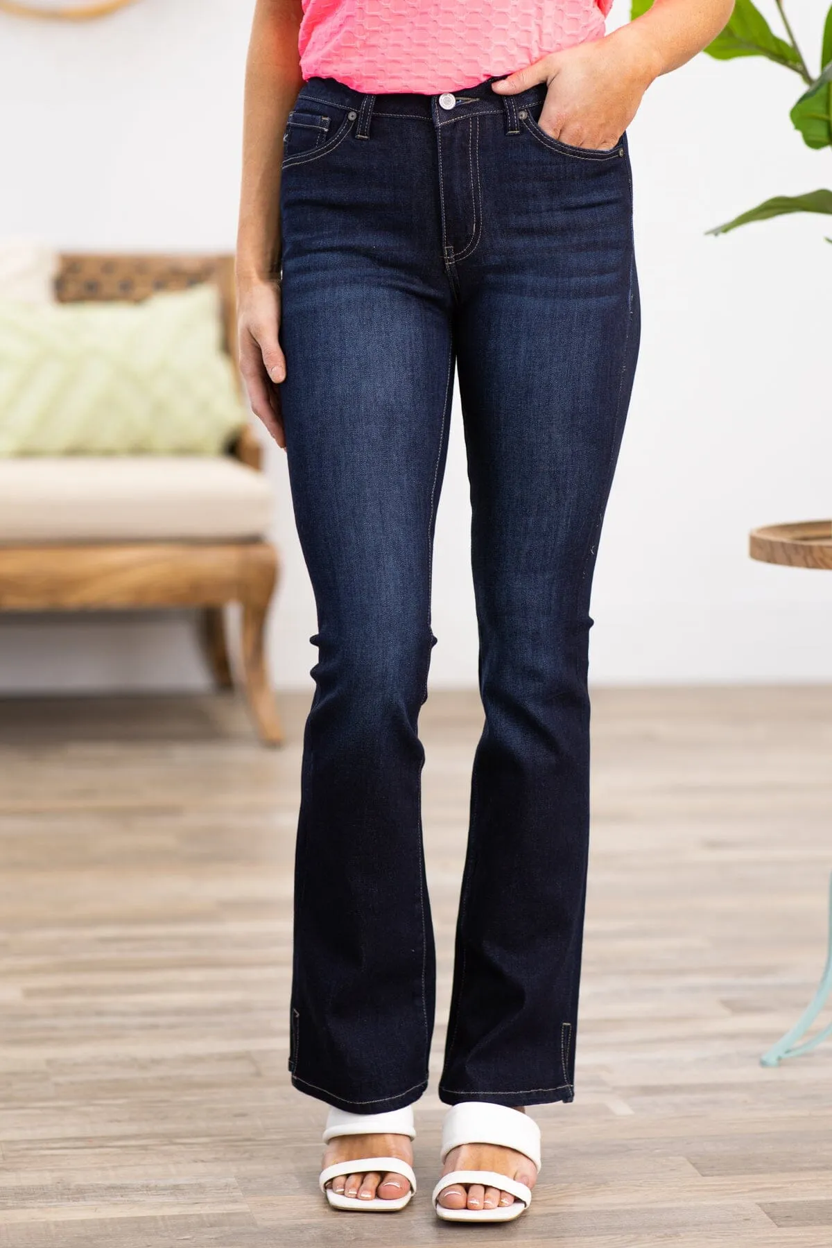 KanCan Dark Wash Side Bootcut Jeans
