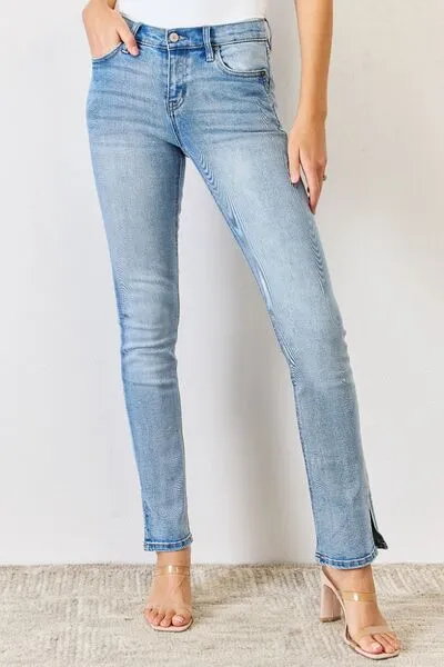 Kancan Mid Rise Y2K Slit Bootcut Jeans - Online Exclusive