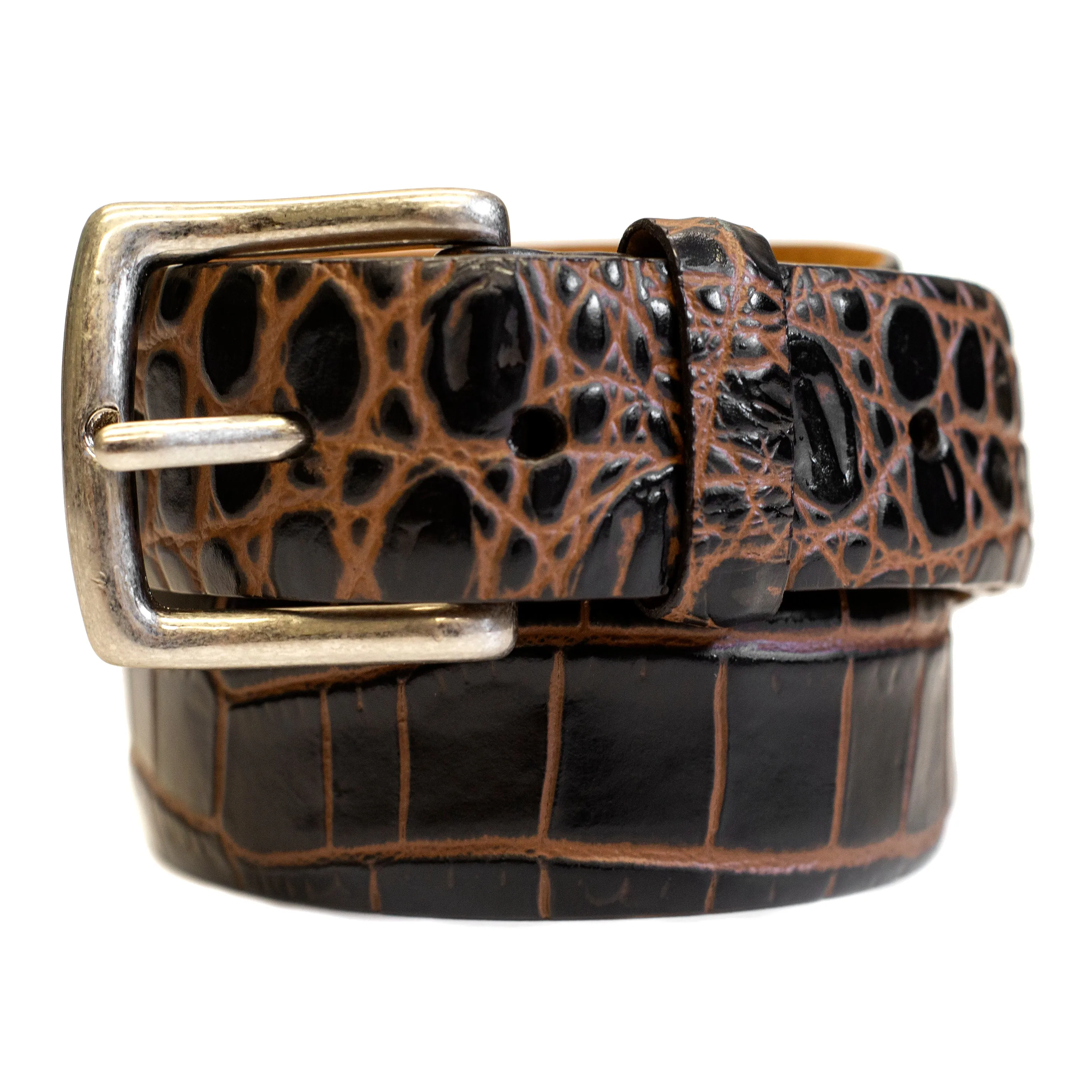 Kevin's 1 3/8" Two Tone Embossed Croc Belt