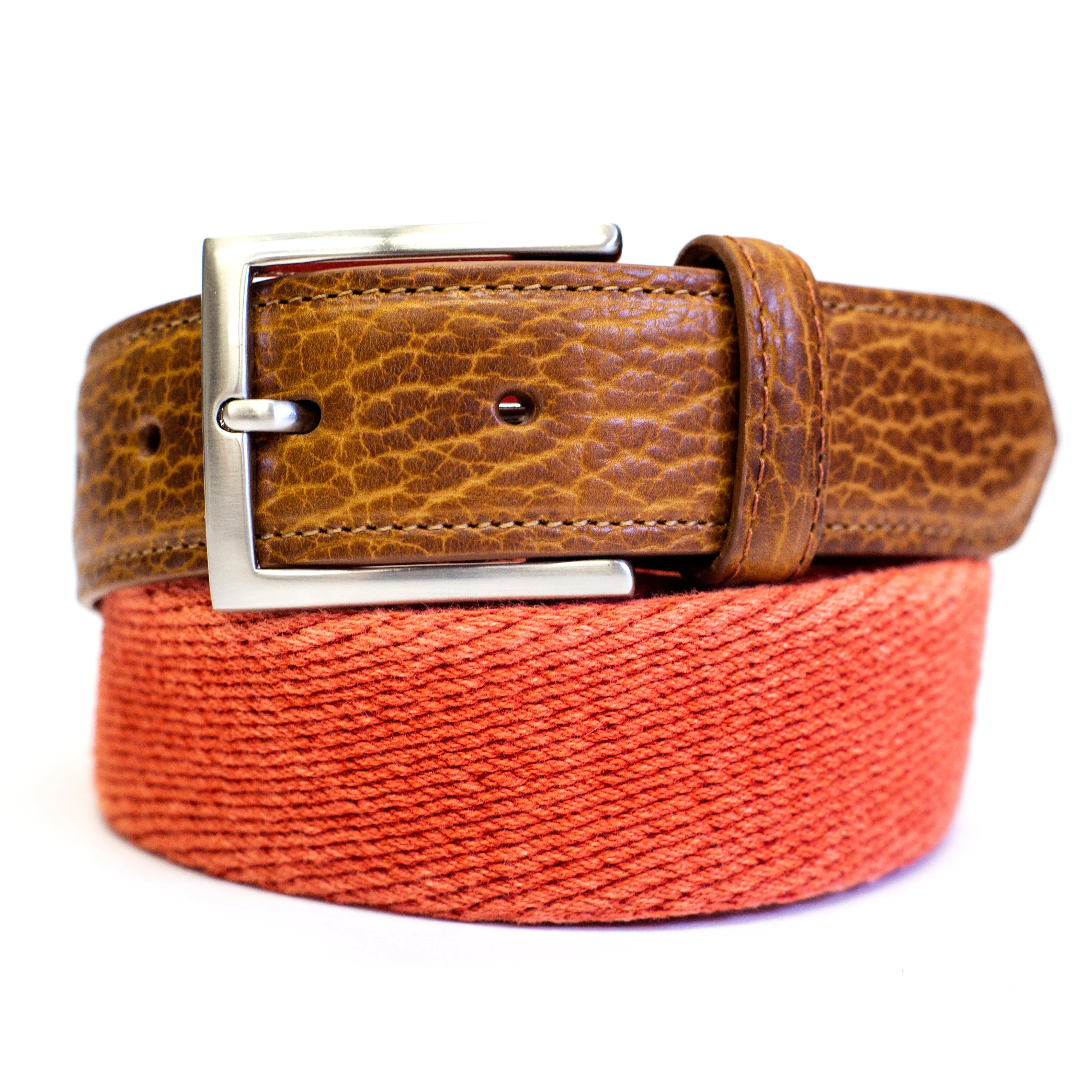 Kevin's American Made Stretch Canvas and Leather Belt
