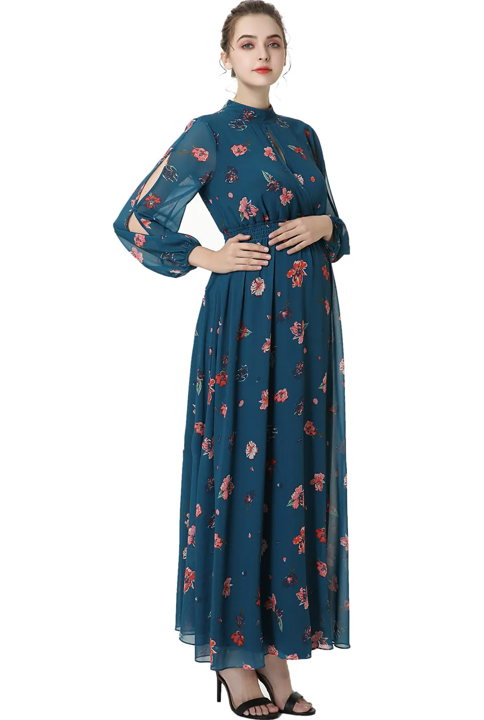 Kimi   Kai Maternity "Finley" Floral Print Maxi Dress