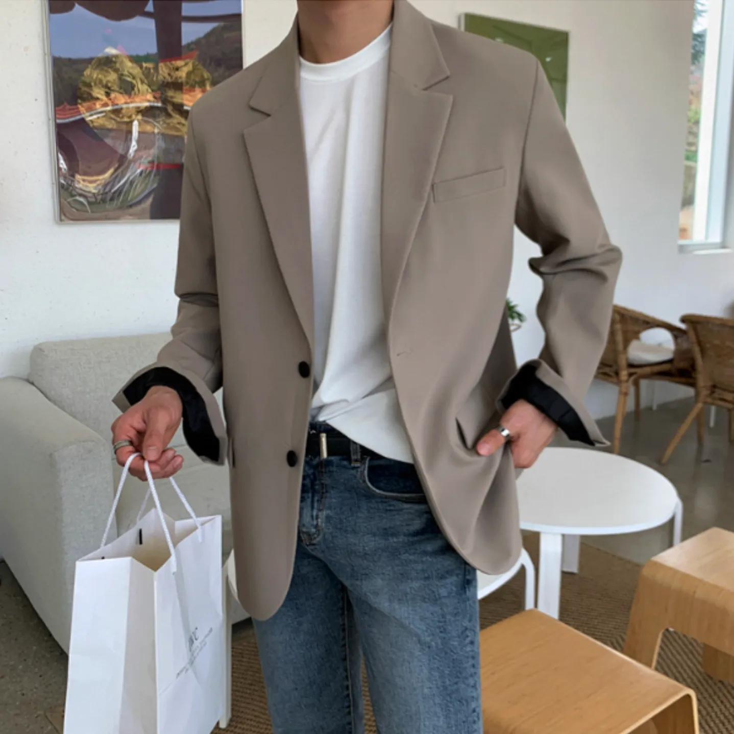 [Korean Style] 3 Colors Long Sleeved Casual Blazer