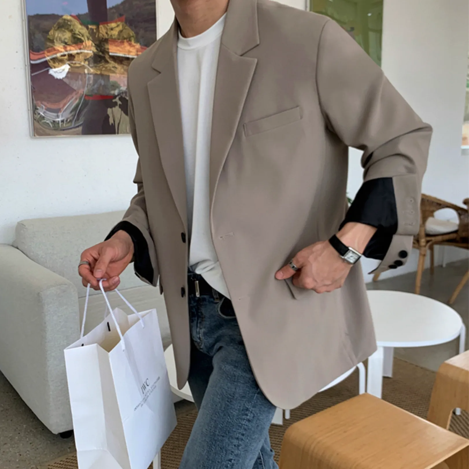 [Korean Style] 3 Colors Long Sleeved Casual Blazer