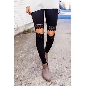 Lace Cut Out Leggings
