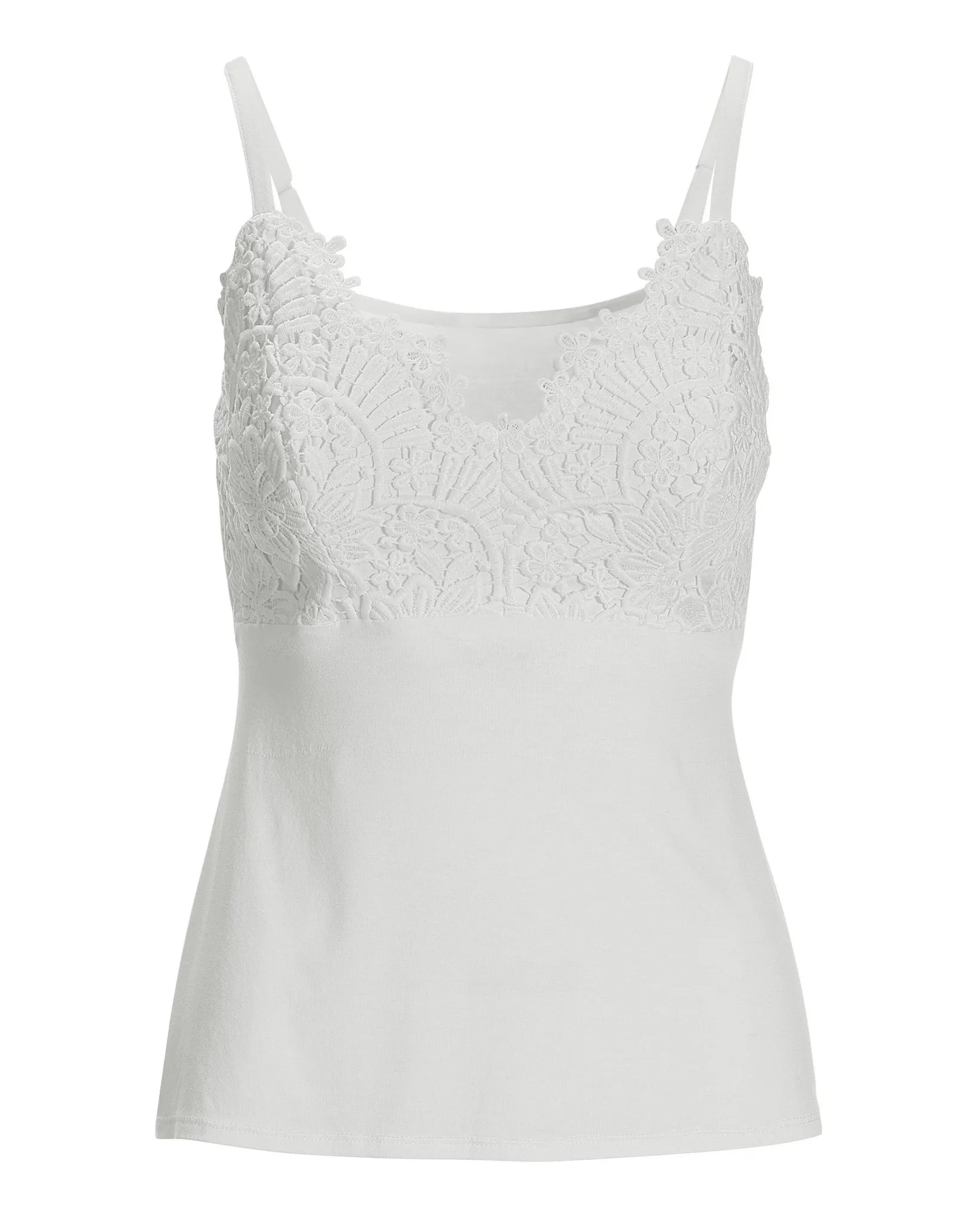 Lace Trim Cami White