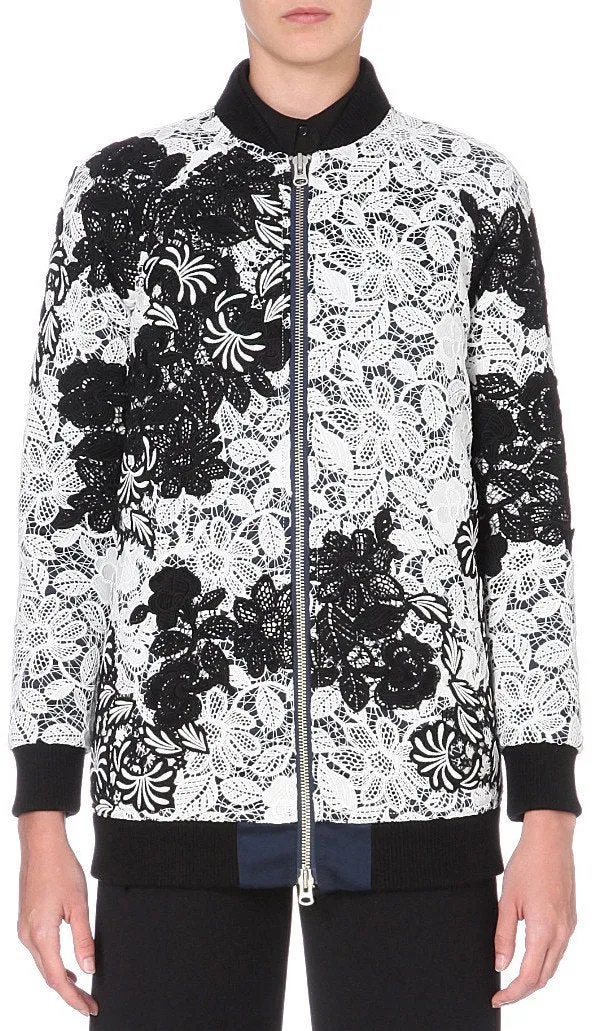 Lace Two-Toned Bomber Jacket