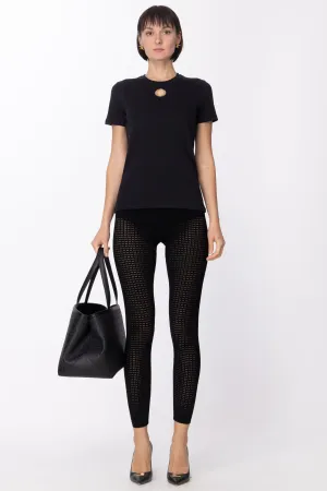 Leggings Alla Caviglia con Fascione In Punto Vita