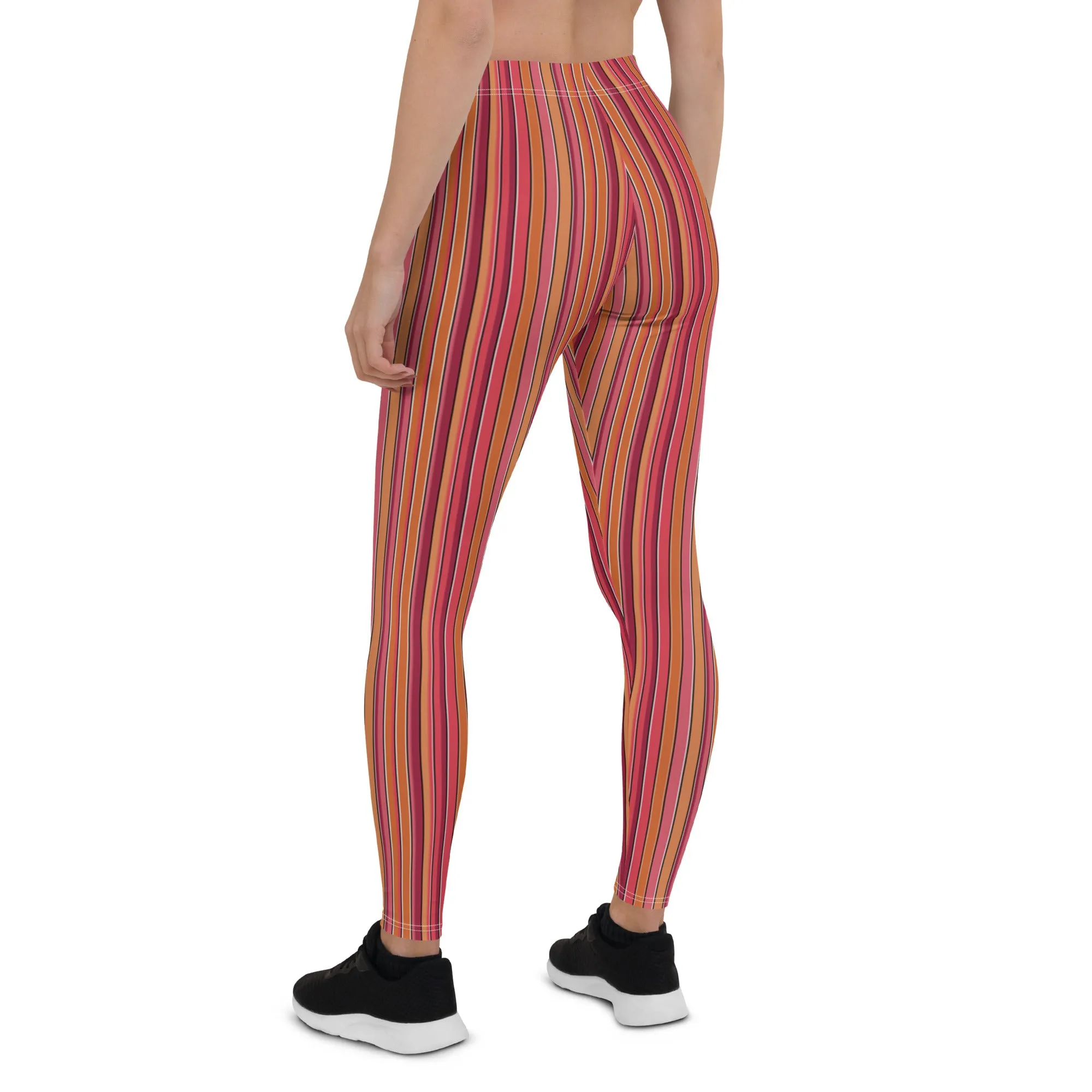 Leggings, Funky Striped Orange