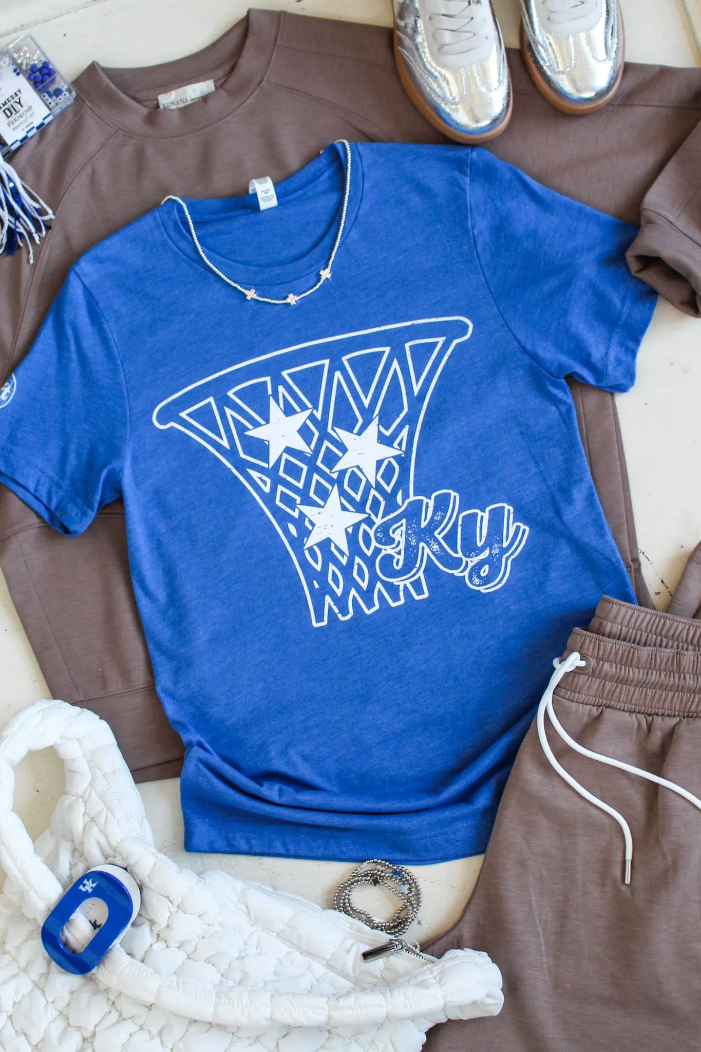 Let’s Go Kentucky Hoops Graphic Tee • Heather Blue