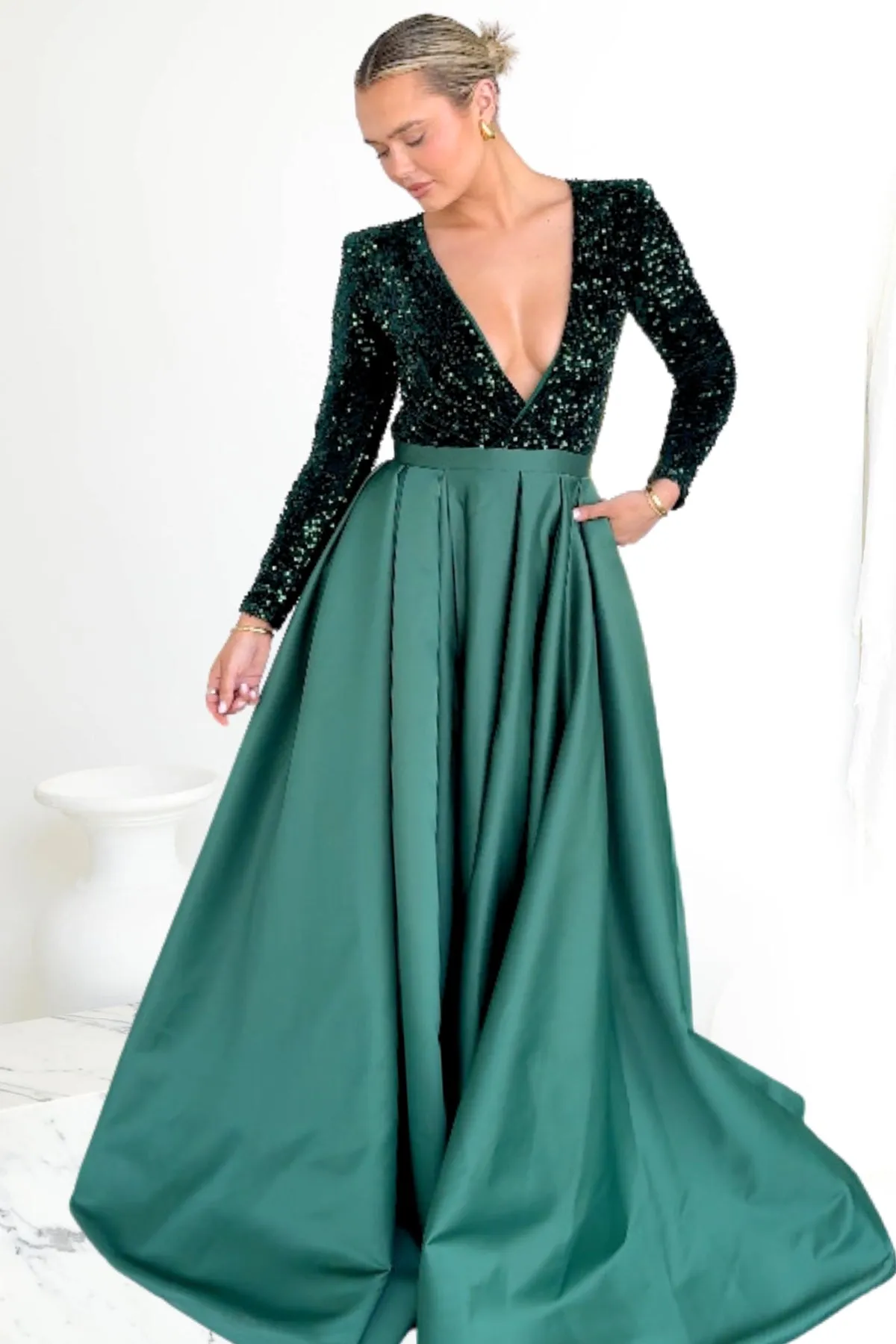 LIA STUBLLA Veronica Gown (Emerald)