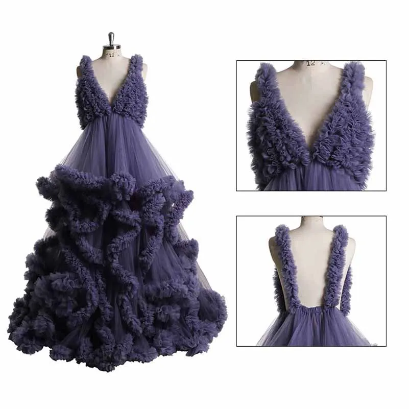 Long pleated dresses ladies photo shoot custom maternity dresses