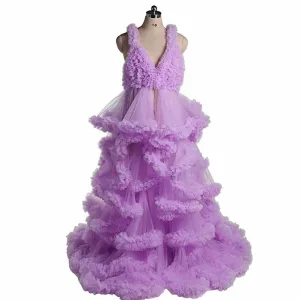 Long pleated dresses ladies photo shoot custom maternity dresses