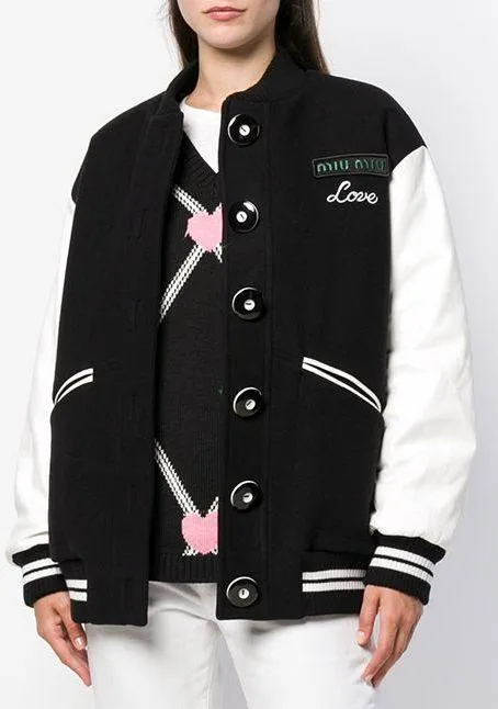 Love Embroidered Bomber Jacket