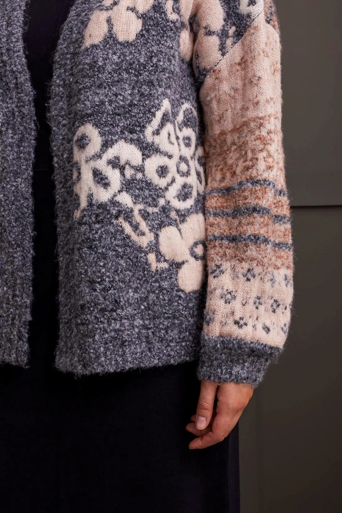 L/S JACQUARD SWEATER CARDIGAN